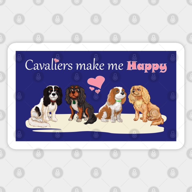 Cavaliers Make Me Happy All Four Colors Sticker by Cavalier Gifts